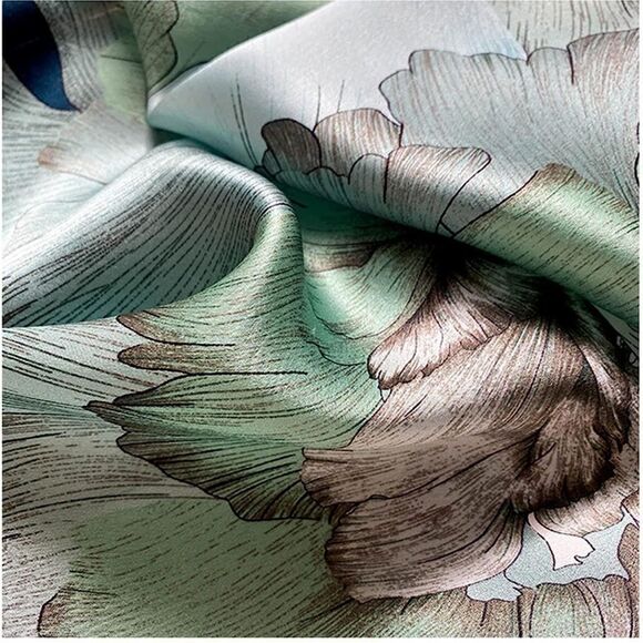 Calm Blue Silk Scarf - Picture 4 of 4